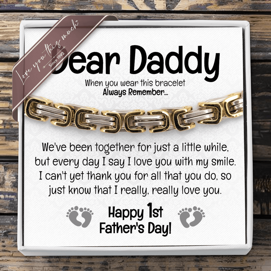 (Almost Sold Out) Daddy 1st Father's Day Classic 5mm Steel Bracelet - Love You This Much