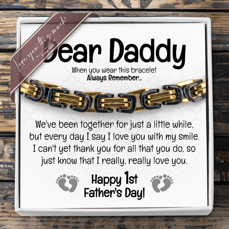 (Almost Sold Out) Daddy 1st Father's Day Classic 5mm Steel Bracelet - Love You This Much
