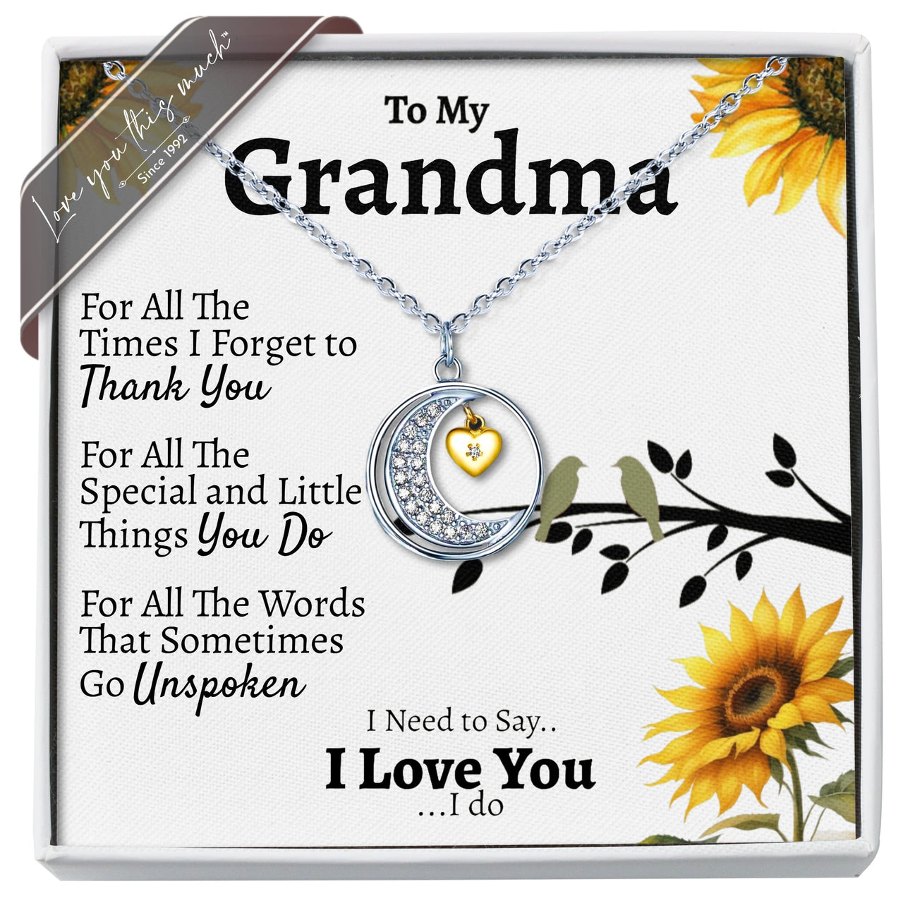 (ALMOST Sold Out) Grandma Moon & Back Necklace - Love You This Much