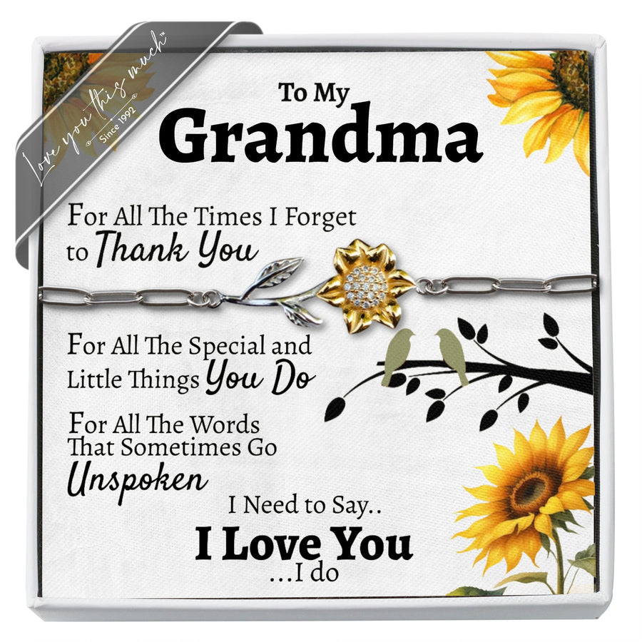 (ALMOST Sold Out) Grandma Thank you Enchanted Sunflower - Love You This Much