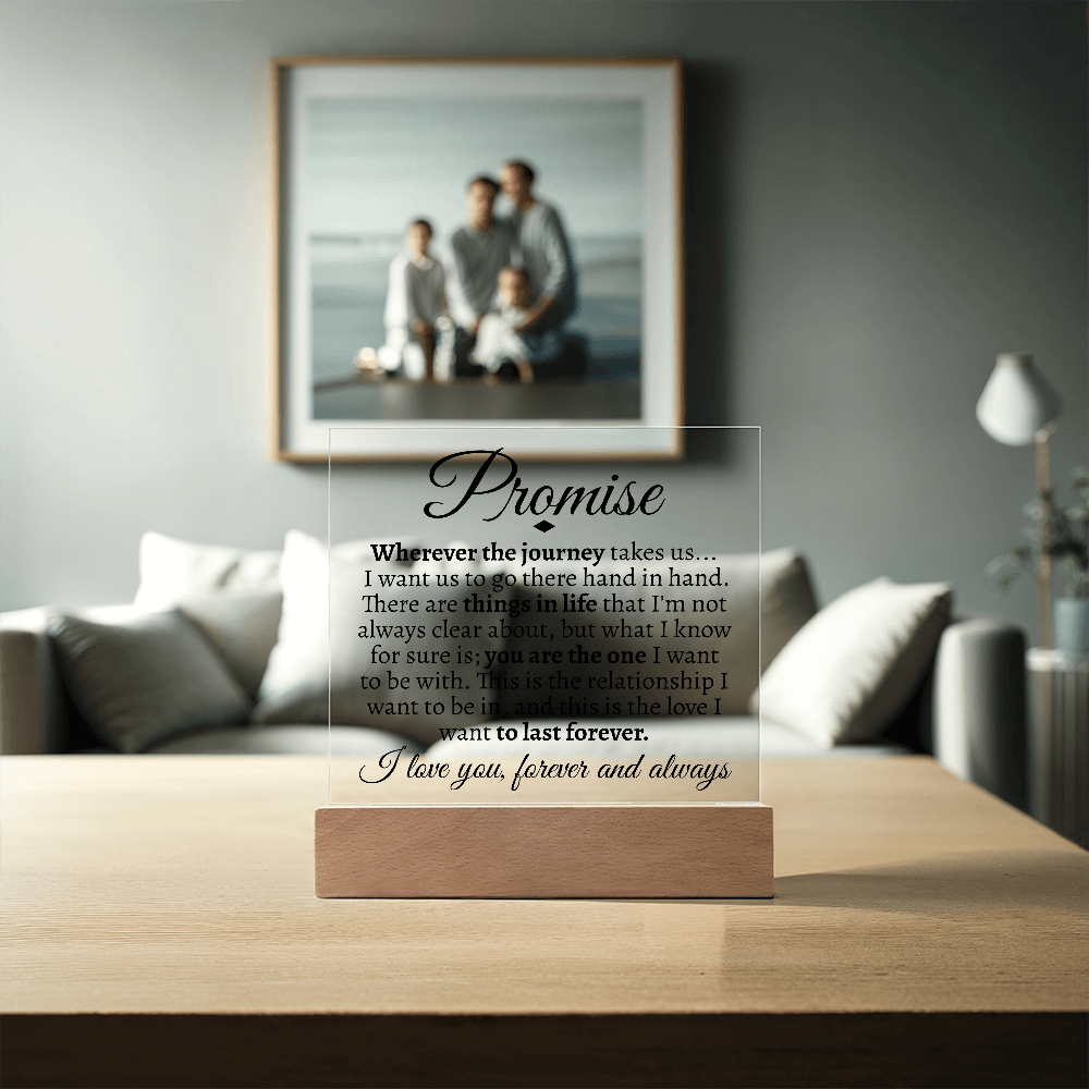 Promise "Wherever the Journey Takes Us" LED Acrylic Glass - Love You This Much