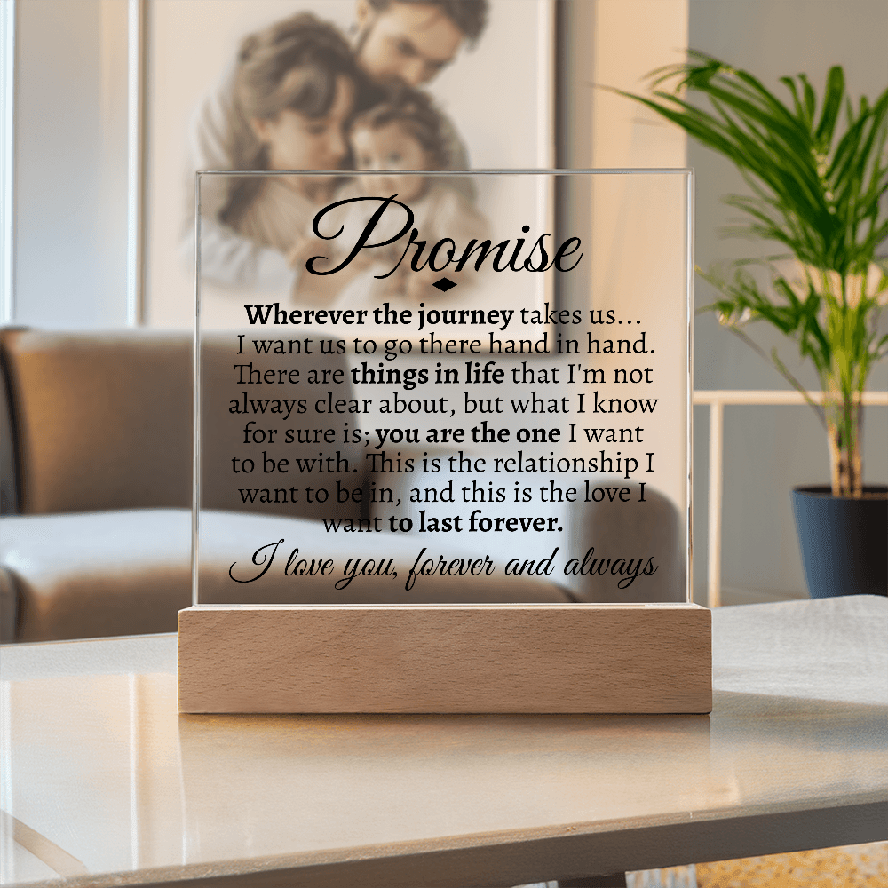 Promise "Wherever the Journey Takes Us" LED Acrylic Glass - Love You This Much