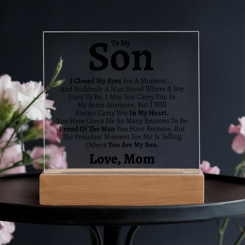 Son "Love Mom" Acrylic Keepsake - Love You This Much