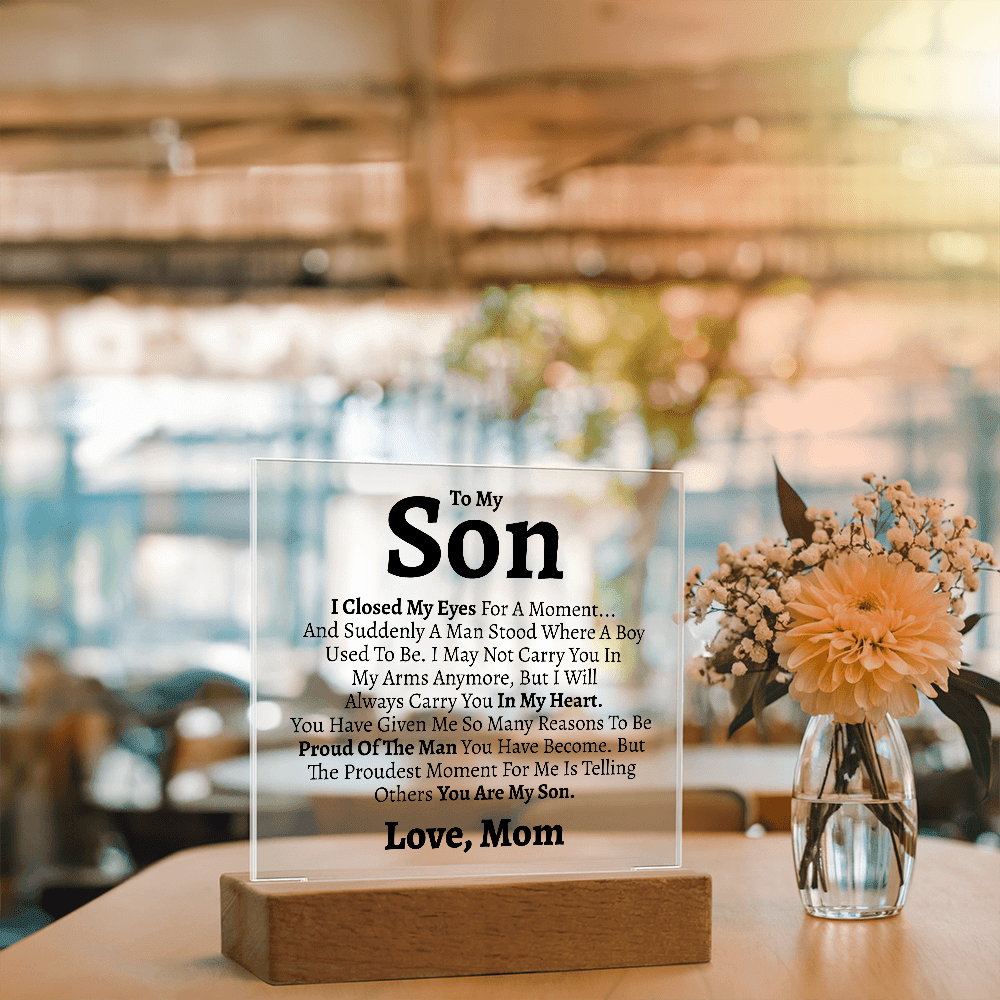 Son "Love Mom" Acrylic Keepsake - Love You This Much