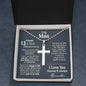 13th Year Anniversary Ball Chain Cross Necklace - Love You This Much