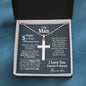 5th Year Anniversary Ball Chain Cross Necklace - Love You This Much