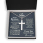 6 Month Anniversary Ball Chain Cross Necklace - Love You This Much