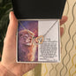Bonus Daughter (Lion) Bonus Dad Interlocking Hearts Necklace - Love You This Much