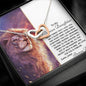 Bonus Daughter (Lion) Bonus Dad Interlocking Hearts Necklace - Love You This Much
