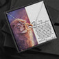 Bonus Daughter (Lion) Bonus Dad Interlocking Hearts Necklace - Love You This Much