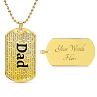Thumbnail for Dad Kids Dog Tag Necklace - Love You This Much