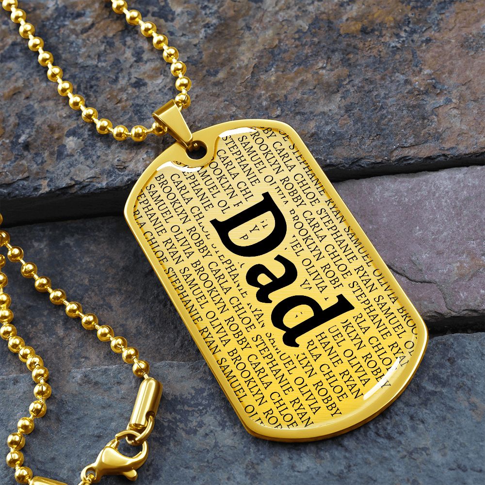 Dad Kids Dog Tag Necklace - Love You This Much