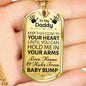 Daddy (From Baby Bump) Dog Tag Necklace - Love You This Much