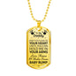 Daddy (From Baby Bump) Dog Tag Necklace - Love You This Much