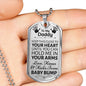 Daddy (From Baby Bump) Dog Tag Necklace - Love You This Much