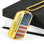 Father In Law (American Flag) Dog Tag Necklace - Love You This Much