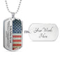 Father In Law (American Flag) Dog Tag Necklace - Love You This Much