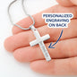 Granddaughter Baptism Normal Cross Necklace (Engraved) - Love You This Much