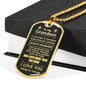 Grandson (Always Remember) Dog Tag Necklace - Love You This Much