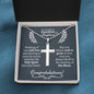 Grandson Baptism Cross Engraved Necklace - Love You This Much