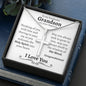 Grandson Baptism Cross Necklace - Love You This Much