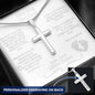 Hey Big Brother Engraved Cross Necklace - Love You This Much