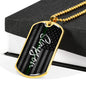 Last Name Military Dog Tag Necklace - Love You This Much