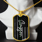 Last Name Military Dog Tag Necklace - Love You This Much
