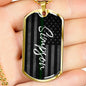 Last Name Military Dog Tag Necklace - Love You This Much
