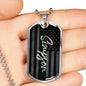 Last Name Military Dog Tag Necklace - Love You This Much