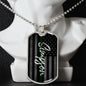 Last Name Military Dog Tag Necklace - Love You This Much