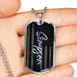 Last Name Police Dog Tag Necklace - Love You This Much