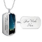 Miscarriage Gift For Dad Dog Tag Necklace - Love You This Much