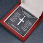 Mother's Prayer Son (Love Mom) Ball Chain Cross Necklace - Love You This Much