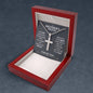 Mother's Prayer Son (Love Mom) Ball Chain Cross Necklace - Love You This Much
