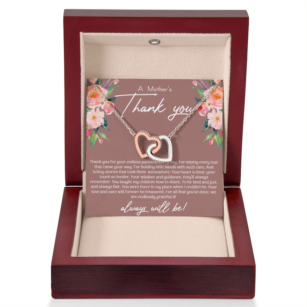 Mothers Thank you Interlocking Hearts Necklace - Love You This Much