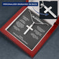 Our Grandson Ball Chain Cross Necklace - Love You This Much