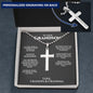 Our Grandson Ball Chain Cross Necklace - Love You This Much