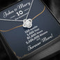 Personalized 10 Year Anniversary Love Knot Necklace - Love You This Much