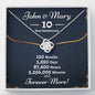 Personalized 10 Year Anniversary Love Knot Necklace - Love You This Much