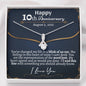 Personalized 10th Anniversary Alluring Beauty Necklace - Love You This Much