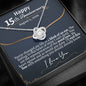 Personalized 15th Anniversary Love Knot Necklace - Love You This Much