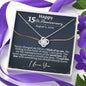 Personalized 15th Anniversary Love Knot Necklace - Love You This Much