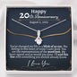 Personalized 20th Anniversary Alluring Beauty Necklace - Love You This Much