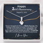 Personalized 2nd Anniversary Alluring Beauty Necklace - Love You This Much