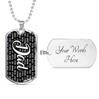 Thumbnail for Personalized Dad (With Kids Names) Dog Tag Necklace - Love You This Much