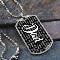 Thumbnail for Personalized Dad (With Kids Names) Dog Tag Necklace - Love You This Much