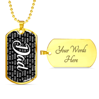 Thumbnail for Personalized Dad (With Kids Names) Dog Tag Necklace - Love You This Much
