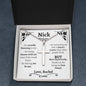 Personalized Guy Best Friend Ball Chain Cross Necklace - Love You This Much