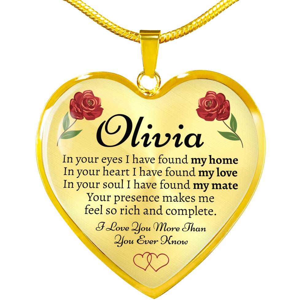 Personalized Name Roses Heart Necklace - Love You This Much